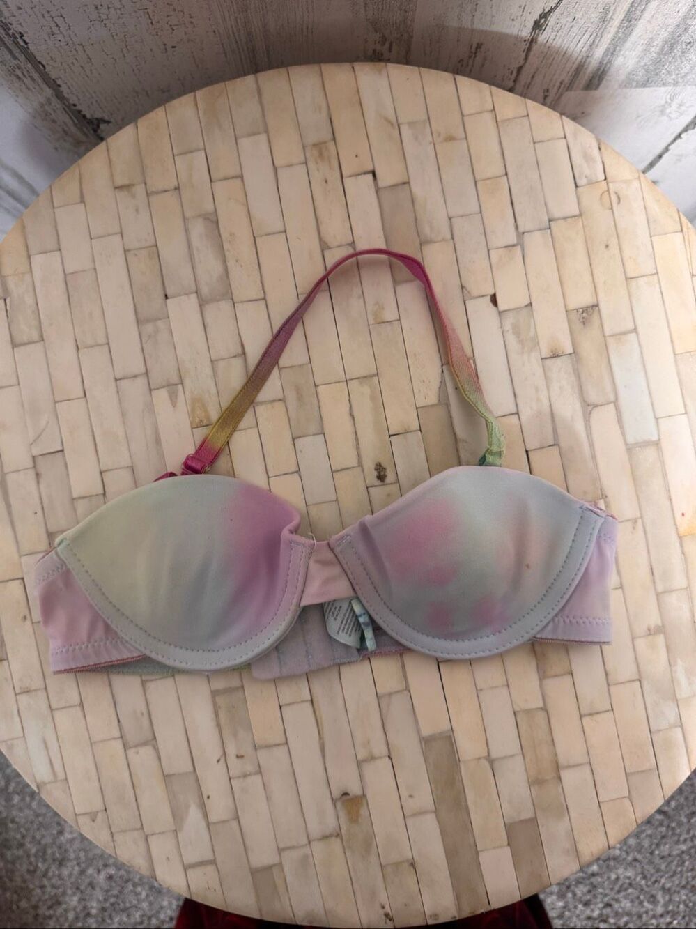 Maidenform Pastel Tie Dye Halter Underwire Demi Bra Womens 32A Multi Color